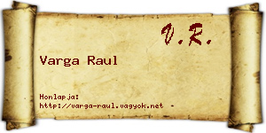 Varga Raul névjegykártya